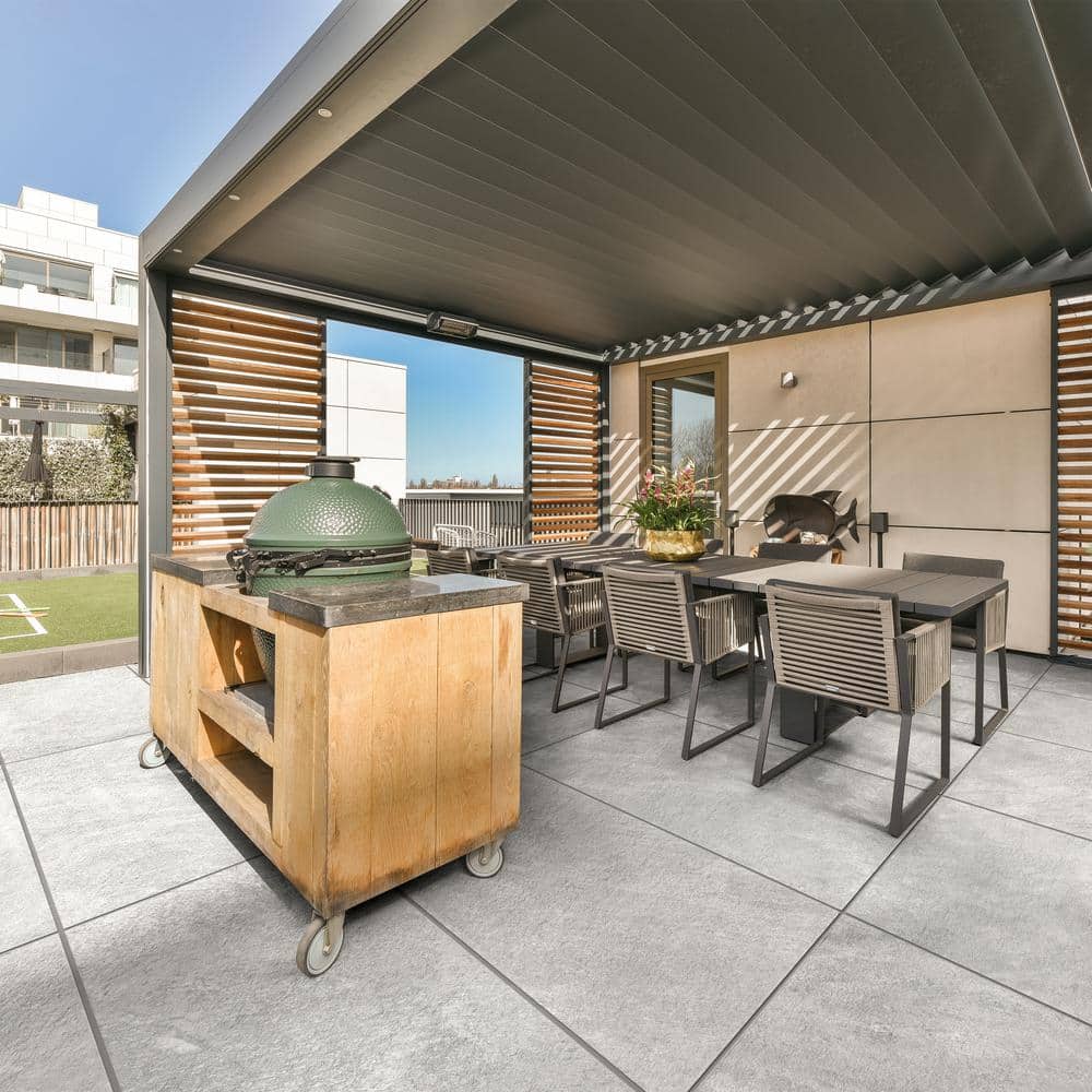 Alpe Silver 24 x 48 x 0.75 in. Quartzite-Look Porcelain Paver for Outdoor Floors