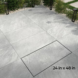 Alpe Silver 24 x 48 x 0.75 in. Quartzite-Look Porcelain Paver for Outdoor Floors