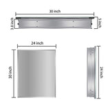 Classic 24 in. W x 30 in. H Rectangular Aluminum Surface Recessed Mount Medicine Cabinet Mirror, Adjustable Shelves