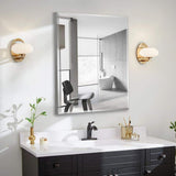 Classic 24 in. W x 30 in. H Rectangular Aluminum Surface Recessed Mount Medicine Cabinet Mirror, Adjustable Shelves