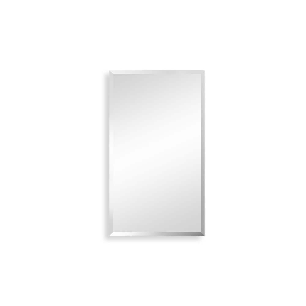 15 in. W x 26 in. H Silver Recessed/Surface Mount Medicine Cabinet with Mirror Bathroom Large Storage Left Swing