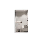 15 in. W x 26 in. H Silver Recessed/Surface Mount Medicine Cabinet with Mirror Bathroom Large Storage Left Swing
