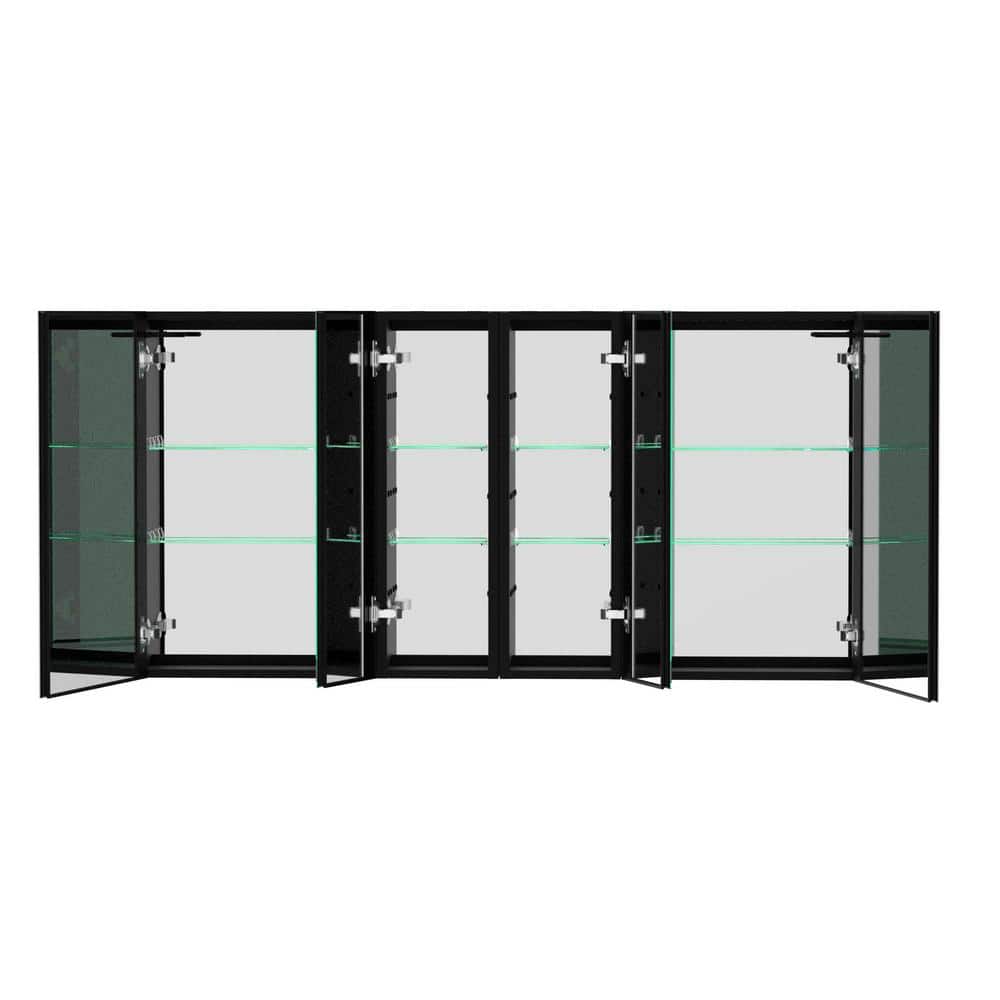 XUJMK Anti-fog 60 in. W x 30 in. H Rectangular Aluminum Medicine Cabinet with Mirror in Silver LED Bathroom Defogging Dimmer