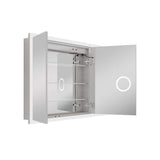 ANGELES HOME 48 in. W x 32 in. H Rectangular Aluminum Anti-Fog LED Medicine Cabinet with Mirror