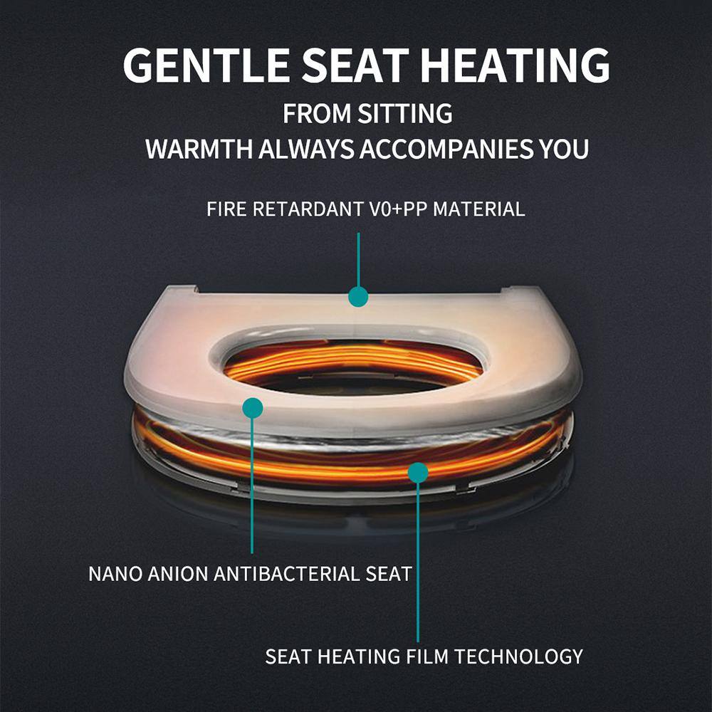 MEDUNJESS L-D Elongated Smart Toilet with Auto Open/Close and Heated Seat