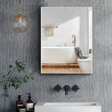 MEDUNJESS ASY 20 in. W x 26 in. H Rectangular Frameless Recessed or Surface Mount Medicine Cabinet with Mirror