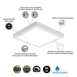 Metalux 1 ft. x 1 ft. Integrated LED Panel Light, Selectable 2000/1500/1000 Lumens and 2700/3000/3500/4000/5000 Sel CCT