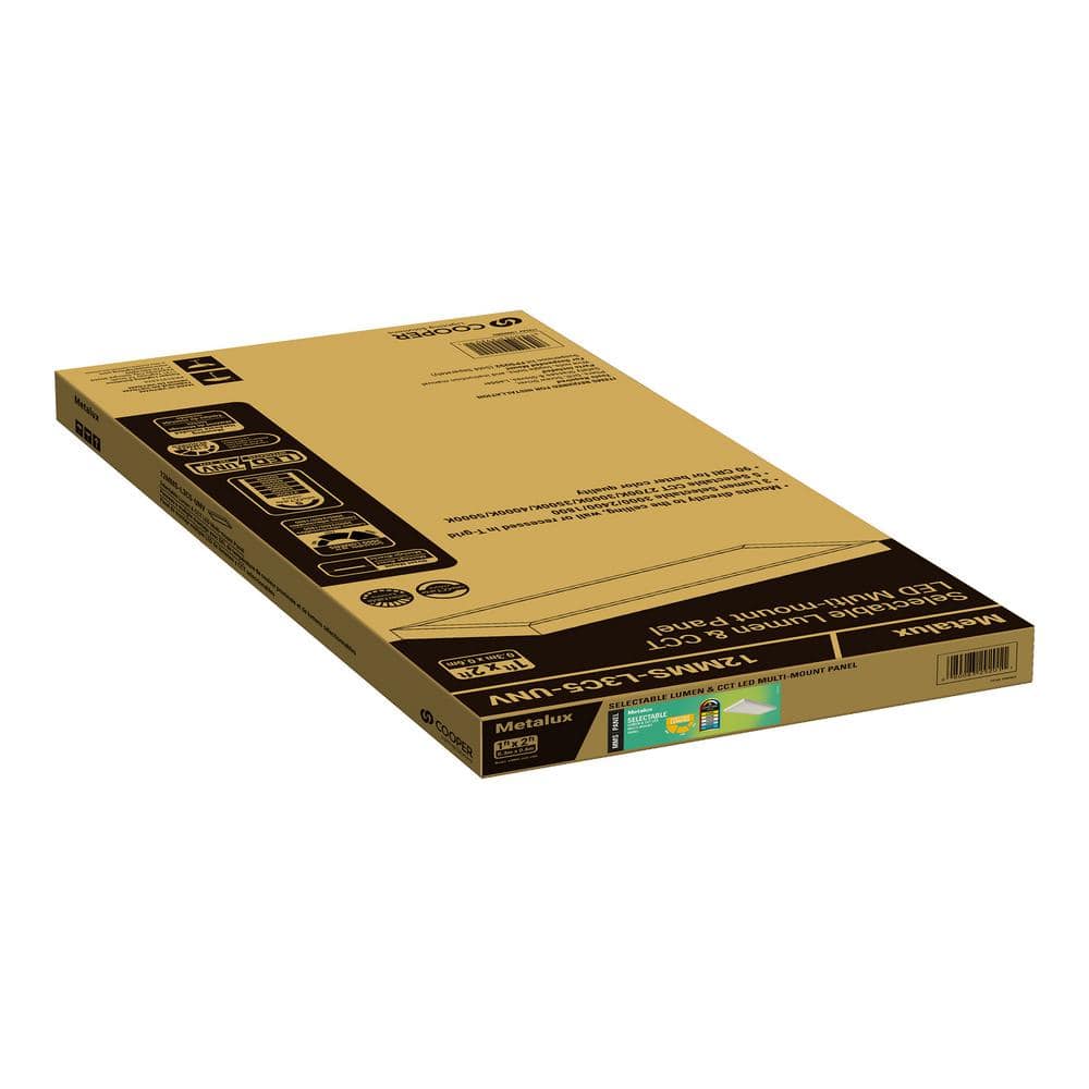 Metalux 1 ft. x 2 ft. Integrated LED Panel Light, Selectable 3000/2400/1800 Lumens and 2700/3000/3500/5000 Sel CCT