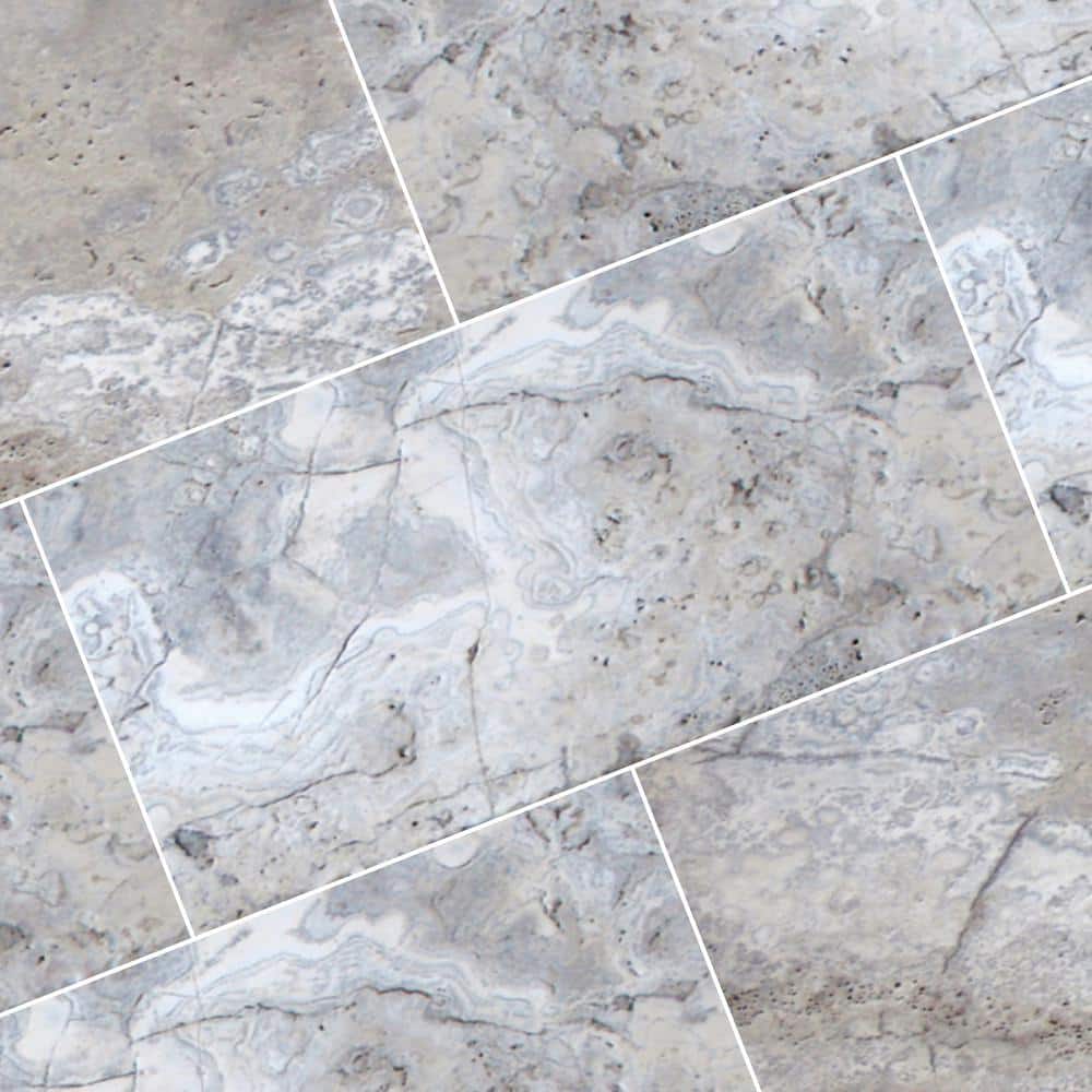 MSI Silver 2 cm. x 16 in. x 24 in. Tumbled Travertine Paver Tile 160.2 sq. ft./Pallet)