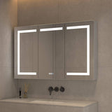 OLUMAT 48 in. W x 30 in. H Rectangular LED Anti-Fog Medicine Cabinet with Mirror