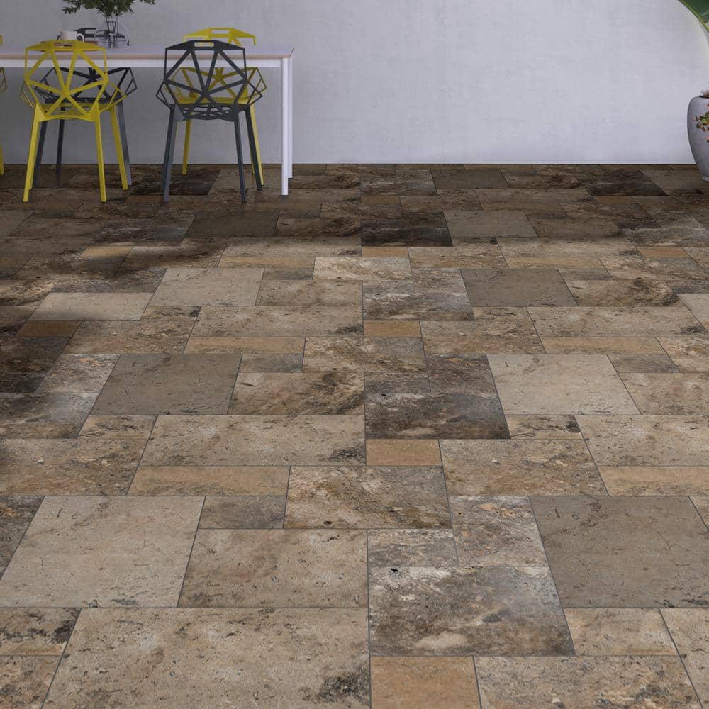 MSI Silver 10 Piece Tumbled Travertine Paver Tile Kit (160 Sq. ft. / Pallet)