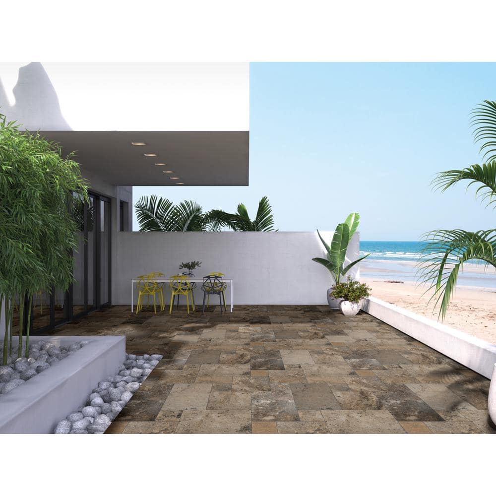 MSI Silver 10 Piece Tumbled Travertine Paver Tile Kit (160 Sq. ft. / Pallet)