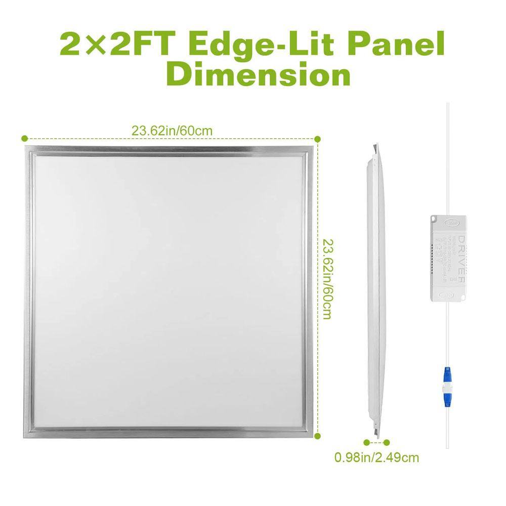 phyfalip 48-Watt 2 ft. x 2 ft. 3200 LM Market LED Panel Light 7500K Ceiling Lighting 150-Watt Equivalent Integrated LED Troffer
