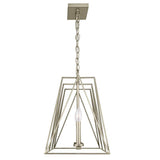 Progress Lighting Ferncroft 5-Light Silver Ridge Chandelier with Antique Nickel Accents