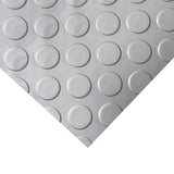 Rubber-Cal "Coin-Grip Metallic" 4 ft. x 5 ft. Silver Commercial PVC Flooring