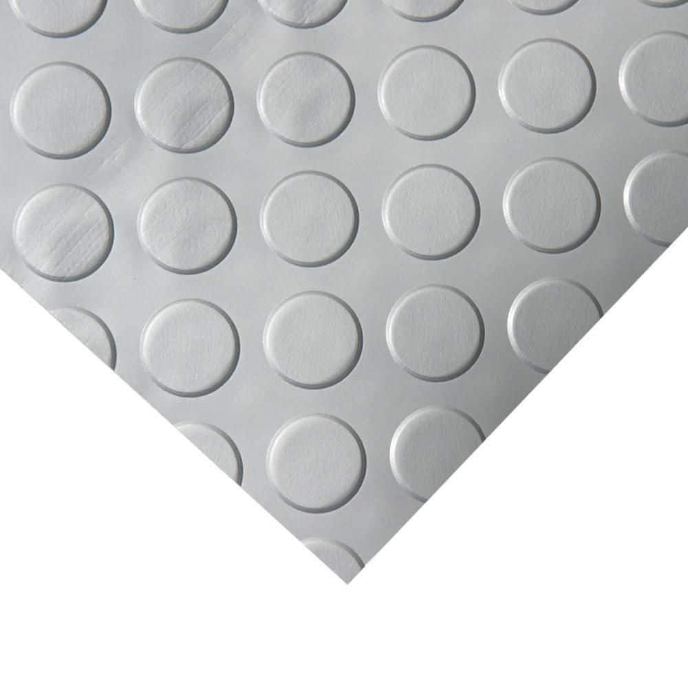Rubber-Cal "Coin-Grip Metallic" 4 ft. x 6 ft. Silver Commercial PVC Flooring