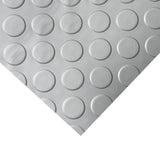 Rubber-Cal "Coin-Grip Metallic" 4 ft. x 4 ft. Silver Commercial PVC Flooring