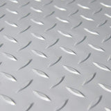 Rubber-Cal Diamond-Plate Metallic 4 ft. x 8 ft. Silver PVC Flooring (32 sq. ft.)