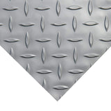 Rubber-Cal Diamond-Plate Metallic 4 ft. x 10 ft. Silver PVC Flooring Roll, 40 sq. ft.