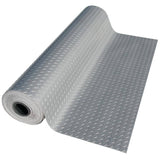 Rubber-Cal Diamond-Plate Metallic 4 ft. x 20 ft. Silver PVC Flooring (80 sq. ft.)