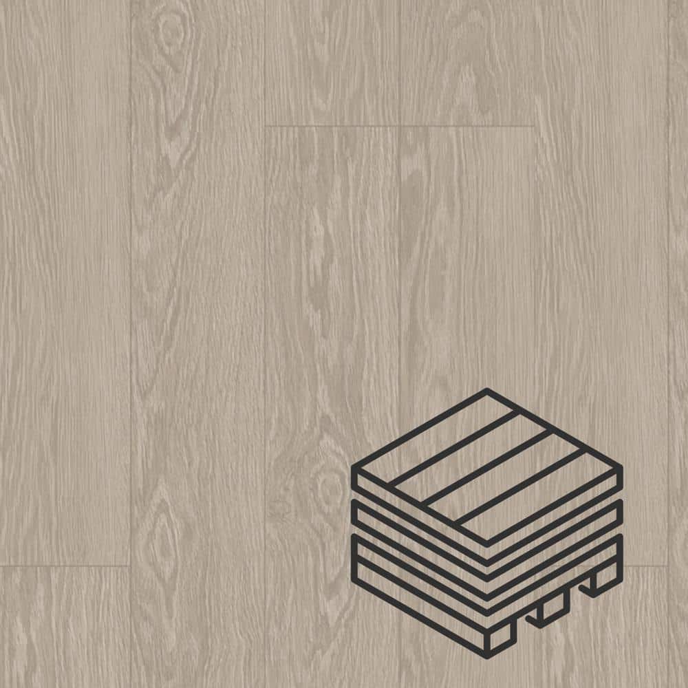 Dekorman Proteco+ Silver Sand Oak 12mm T x 6.41 in. W Uniclic HDF AC4 Waterproof Laminate Wood Flooring (848 sq. ft./pallet)