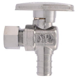 SharkBite Brass 1/2-in PEX Barb x 3/8-in OD Compression Quarter-Turn Angle Valve