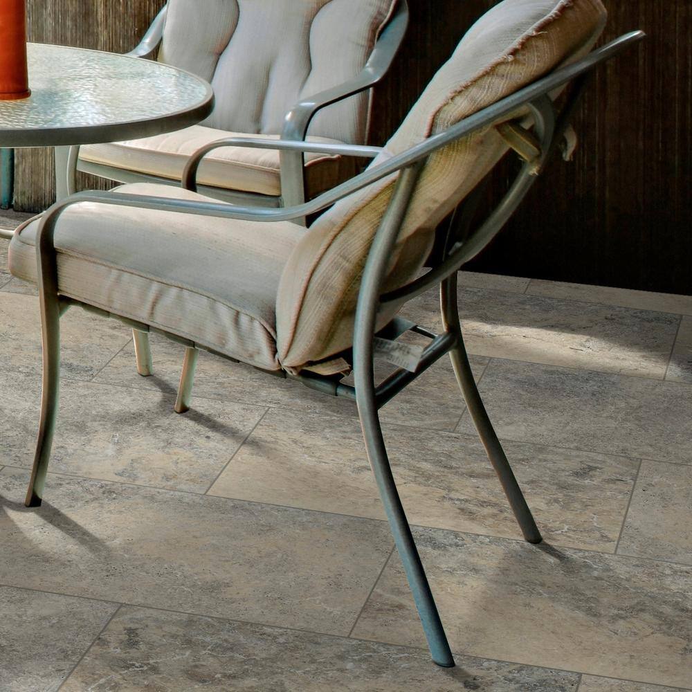 MSI Take Home Tile Sample - 6 in. x 6 in. x 1.18 in. Silver Tumbled Travertine Paver Tile (0.25 sq. ft.)