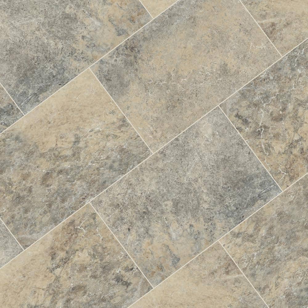 MSI Take Home Tile Sample - 6 in. x 6 in. x 1.18 in. Silver Tumbled Travertine Paver Tile (0.25 sq. ft.)