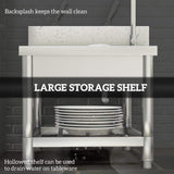 Freestanding Stainless Steel Laundry & Utility Sink with Faucet