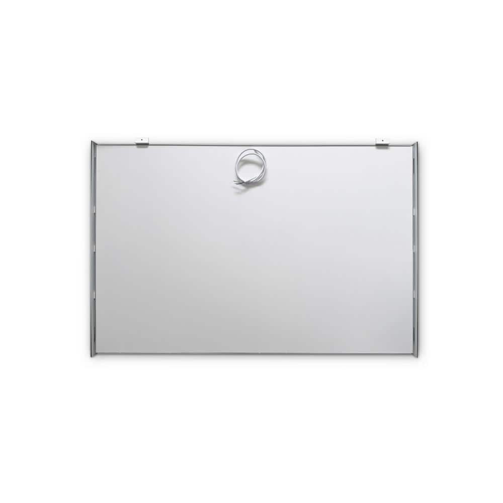 ROSWELL Rieti 48 in. W x 32 in. L Rectangular Surface-Mount LED Glass Surface Mount Medicine Cabinet with Mirror in Silver