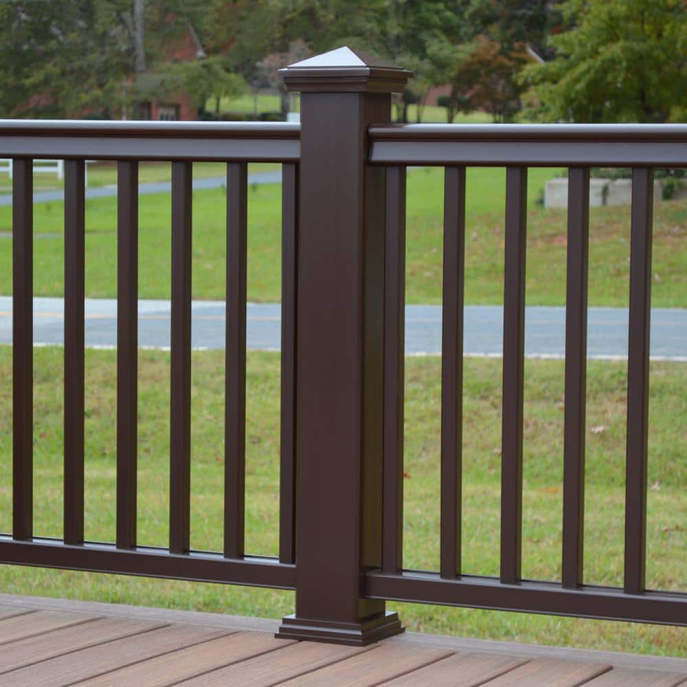 Fiberon CountrySide 5 in. x 5 in. x 108 in. Simply Brown Capped Composite Beveled Post Sleeve