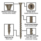 Simpson Strong-Tie #10 x 3-in T25, Flat Head, Deck-Drive DSV Wood Screw, Quik Guard, Tan (70-Pack)