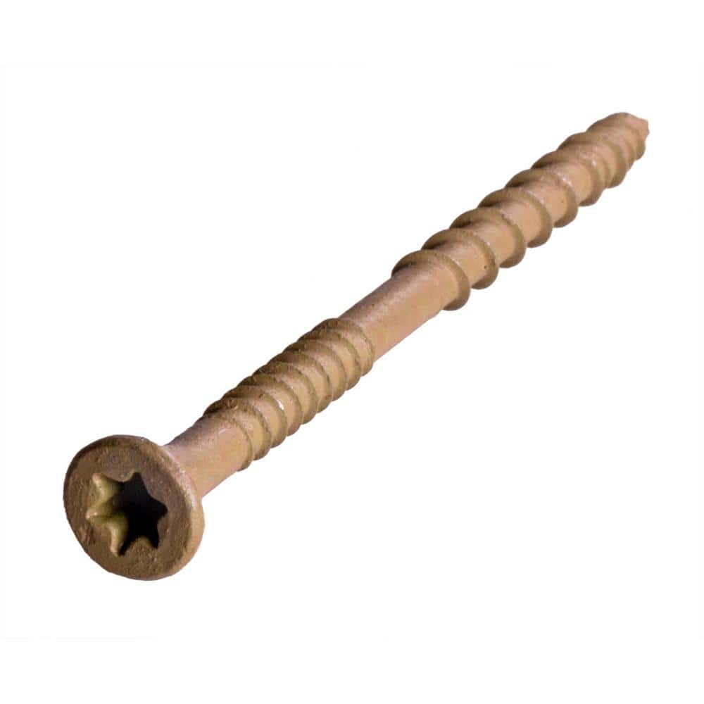 Simpson Strong-Tie #10 x 3-in T25, Flat Head, Deck-Drive DSV Wood Screw, Quik Guard, Tan (70-Pack)