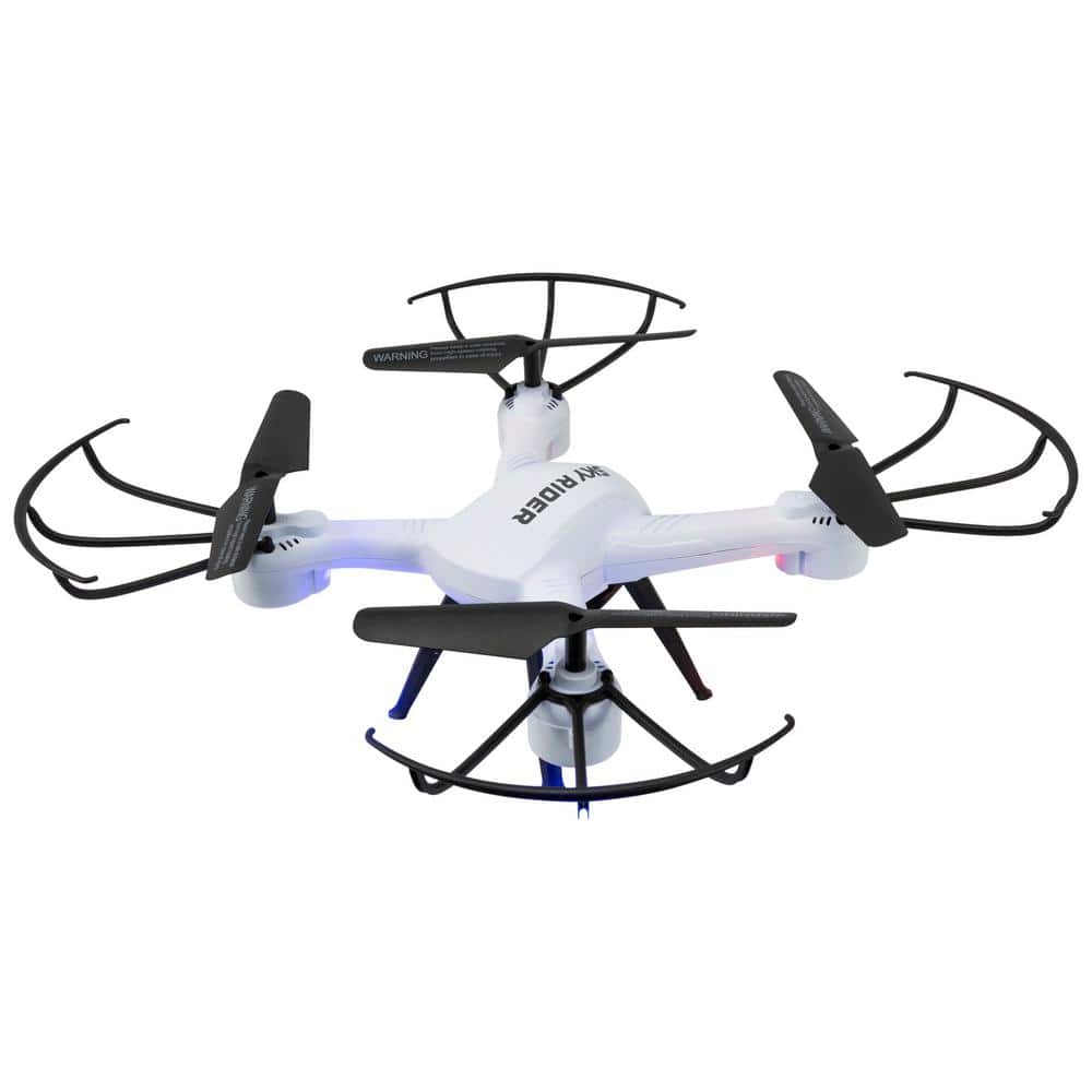 SKY RIDER Pro Quadcopter Drone with Wi-Fi Camera, Remote and Phone Holder, White