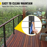 SKYSHALO Cable Rail Post Level Deck Stair Post 36 x 1.5 x 1.5 in. Cable Handrail Post Stainless Steel Brushed Finishing Deck