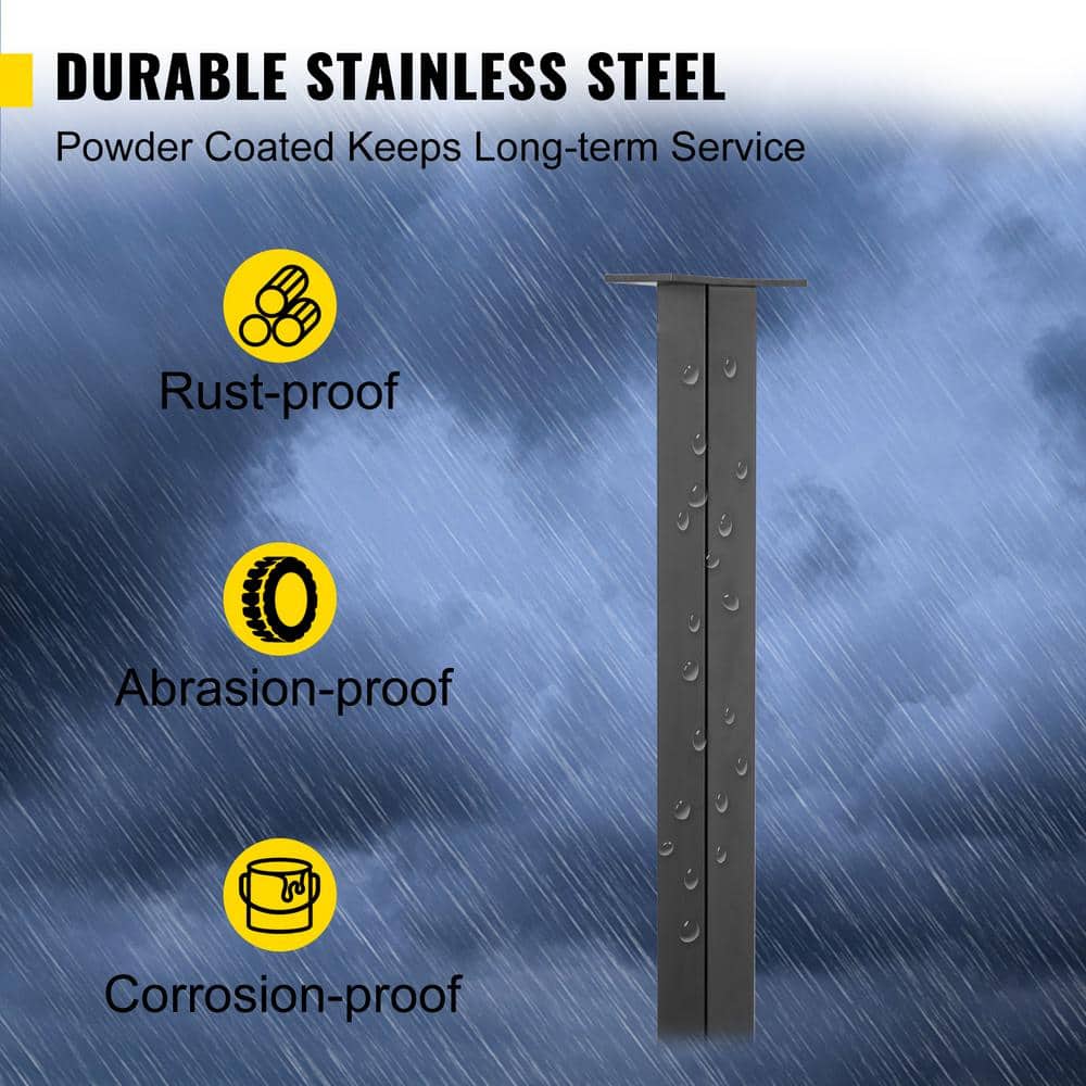 SKYSHALO Cable Rail Post Level Deck Stair Post 36 x 1.5 x 1.5 in. Cable Handrail Post Stainless Steel Brushed Finishing Deck