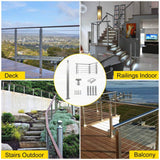 SKYSHALO Cable Railing Post Level Deck Stair Post 36 x 0.98 x 1.97 in. Cable Handrail Post Stainless Steel Wire Drawing Deck