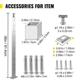 SKYSHALO Cable Railing Post Level Deck Stair Post 36 x 0.98 x 1.97 in. Cable Handrail Post Stainless Steel Wire Drawing Deck