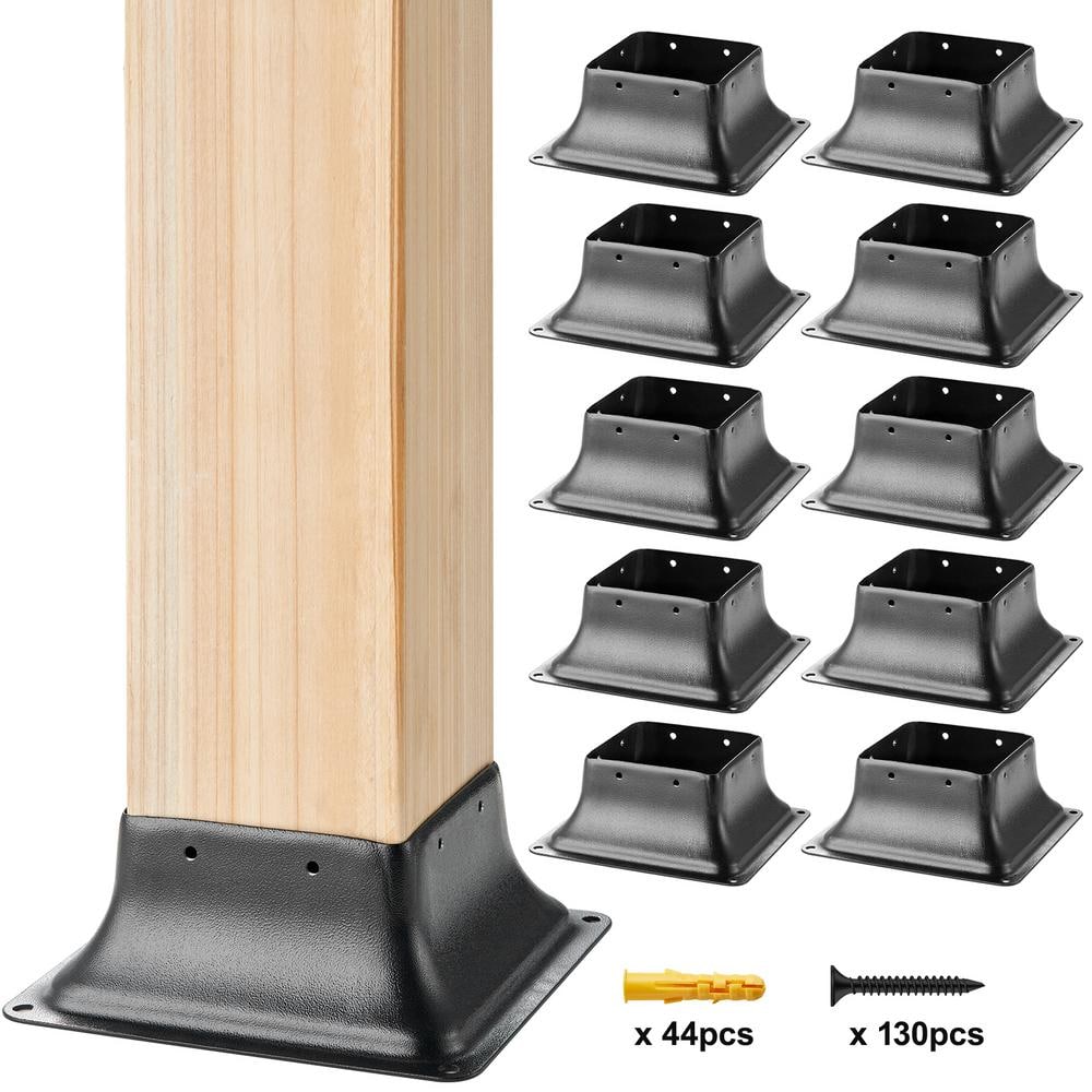 SKYSHALO Post Base 4 x 4 in. 10 Pcs Internal 3.6 x 3.6 in. Heavy Duty Powder-Coated Steel Post Bracket for Standard Wood Anchor