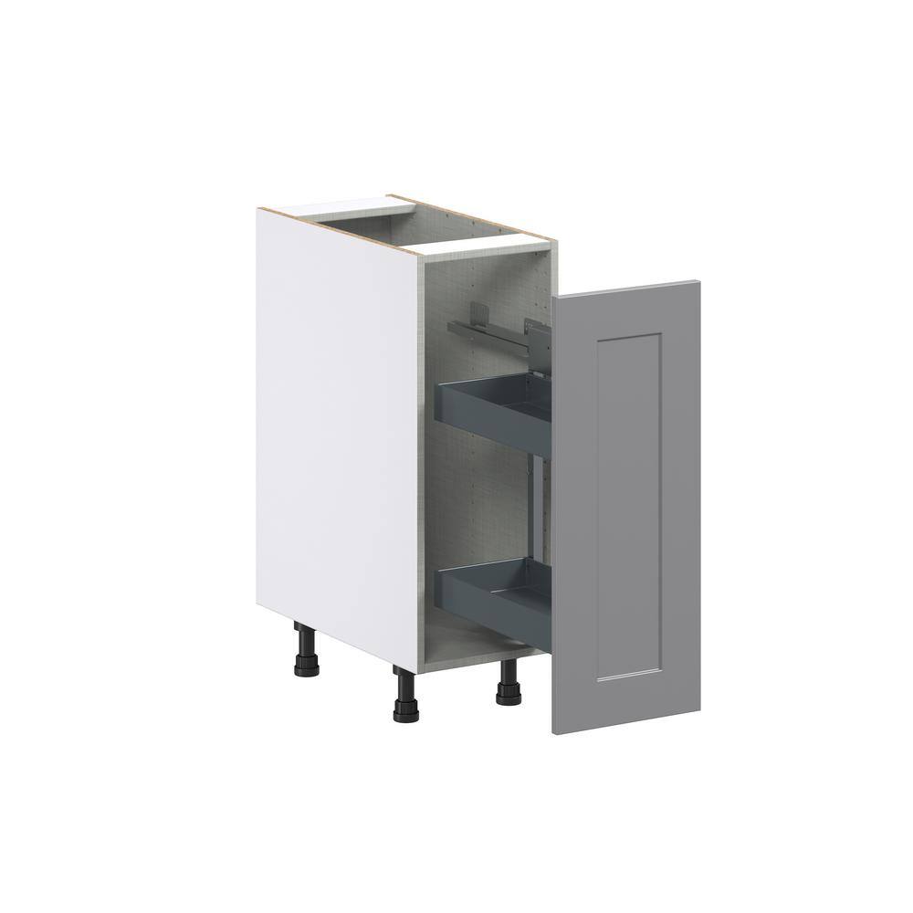 J COLLECTION Bristol Painted Slate Gray Shaker Assembled Pullout Right Spice Rack Kitchen Cabinet (12 in.W x 34.5 in. H x 24 in.D)