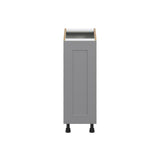 J COLLECTION Bristol Painted Slate Gray Shaker Assembled Pullout Right Spice Rack Kitchen Cabinet (12 in.W x 34.5 in. H x 24 in.D)