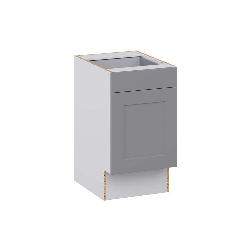 J COLLECTION Bristol Painted Slate Gray Shaker Assembled 18 in.W x 32.5 in.H x 23.75 in.D Accessible ADA 1 Draw Base Kitchen Cabinet