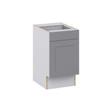 J COLLECTION Bristol Painted Slate Gray Shaker Assembled 18 in.W x 32.5 in.H x 23.75 in.D Accessible ADA 1 Draw Base Kitchen Cabinet