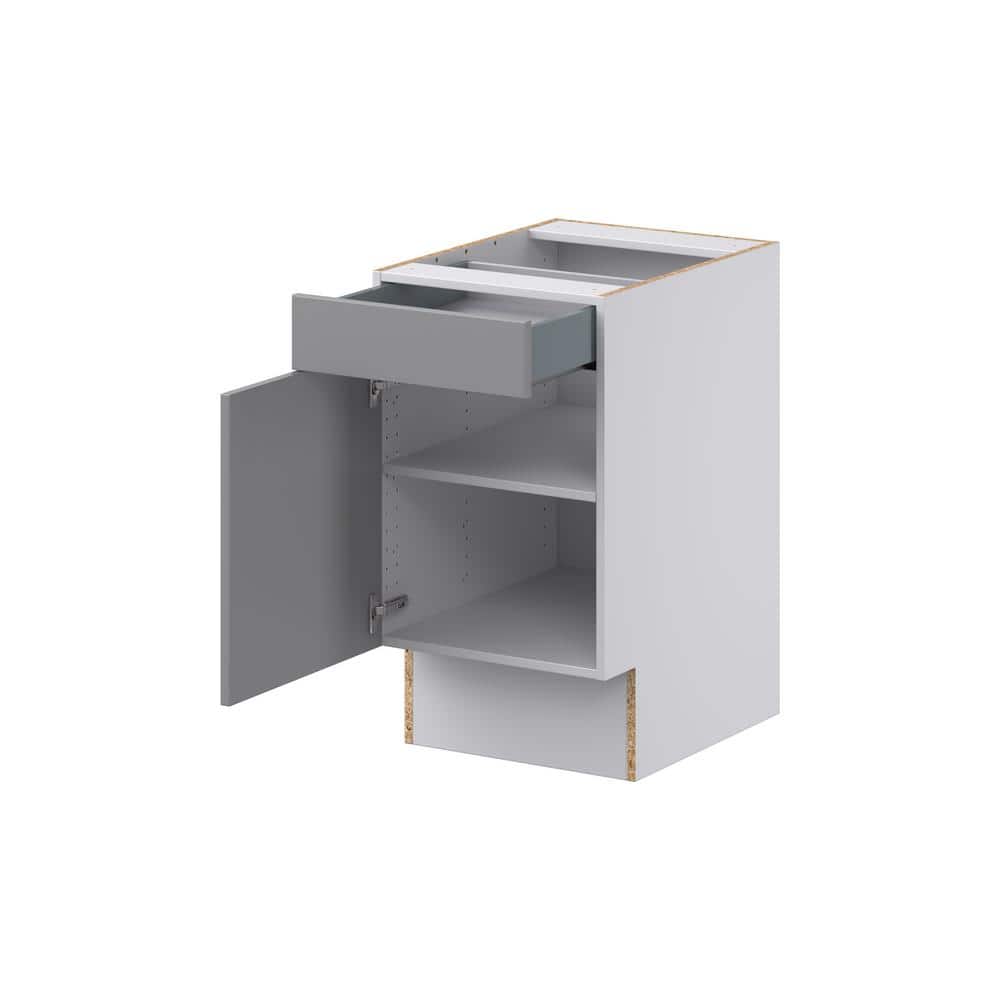 J COLLECTION Bristol Painted Slate Gray Shaker Assembled 18 in.W x 32.5 in.H x 23.75 in.D Accessible ADA 1 Draw Base Kitchen Cabinet