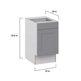 J COLLECTION Bristol Painted Slate Gray Shaker Assembled 18 in.W x 32.5 in.H x 23.75 in.D Accessible ADA 1 Draw Base Kitchen Cabinet