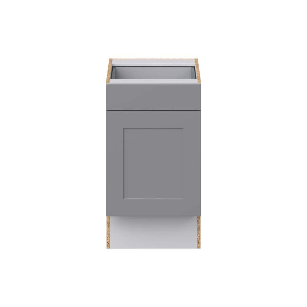 J COLLECTION Bristol Painted Slate Gray Shaker Assembled 18 in.W x 32.5 in.H x 23.75 in.D Accessible ADA 1 Draw Base Kitchen Cabinet