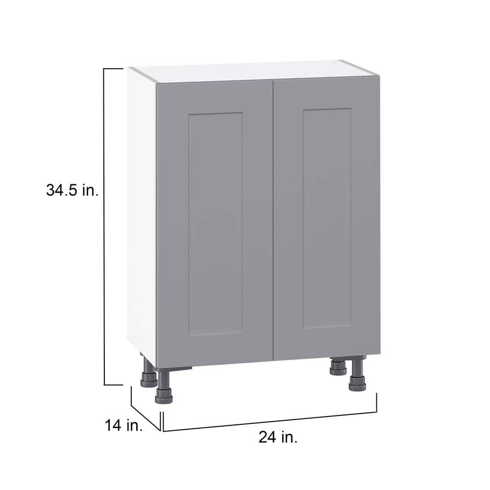 J COLLECTION Bristol Painted Slate Gray Shaker Assembled Base Kitchen Cabinet with 3 Inner Drawers (24 in. W x 34.5 in. H x 14 in. D)