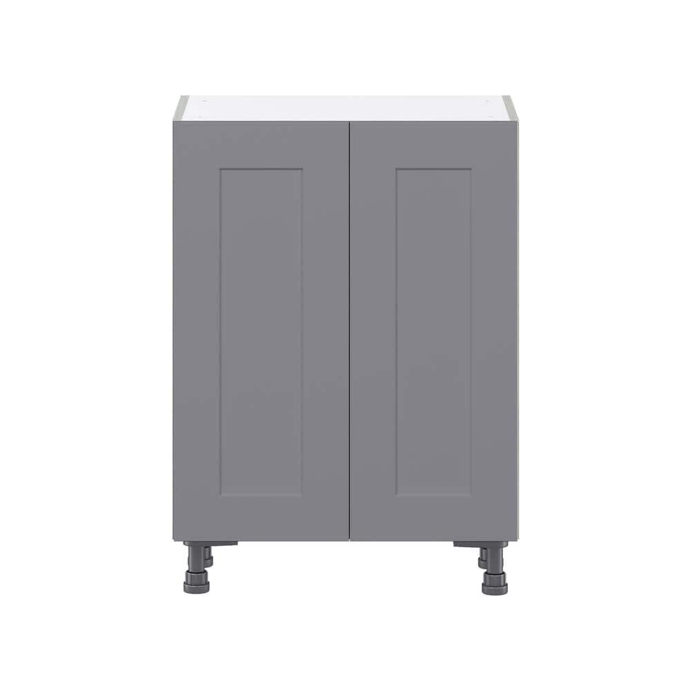 J COLLECTION Bristol Painted Slate Gray Shaker Assembled Base Kitchen Cabinet with 3 Inner Drawers (24 in. W x 34.5 in. H x 14 in. D)