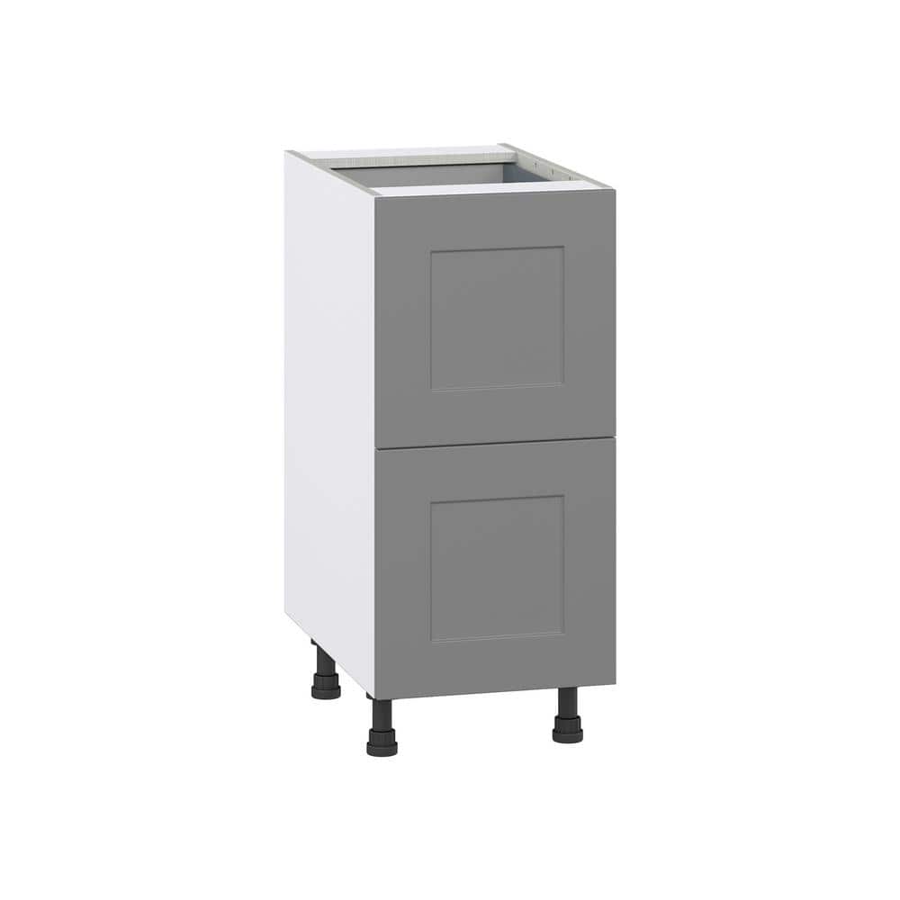 J COLLECTION Bristol Painted Slate Gray Shaker Assembled Base Kitchen Cabinet with Draw (15 in. W x 34.5 in. H x 24 in. D)