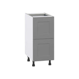 J COLLECTION Bristol Painted Slate Gray Shaker Assembled Base Kitchen Cabinet with Draw (15 in. W x 34.5 in. H x 24 in. D)
